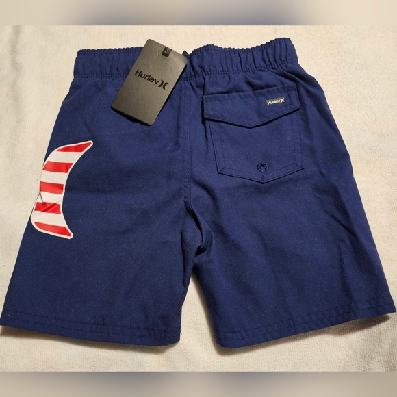 Hurley Board Shorts Hurley Swim Trunks Patriotic Red White Blue Toddler Size 4T - Picture 3 of 9